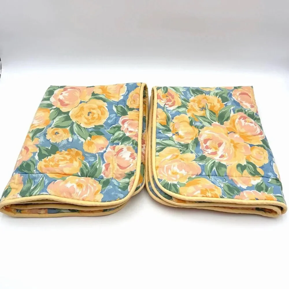 Vintage Croscill Pair of Floral Fiesta Pillow Shams 24” x 30”